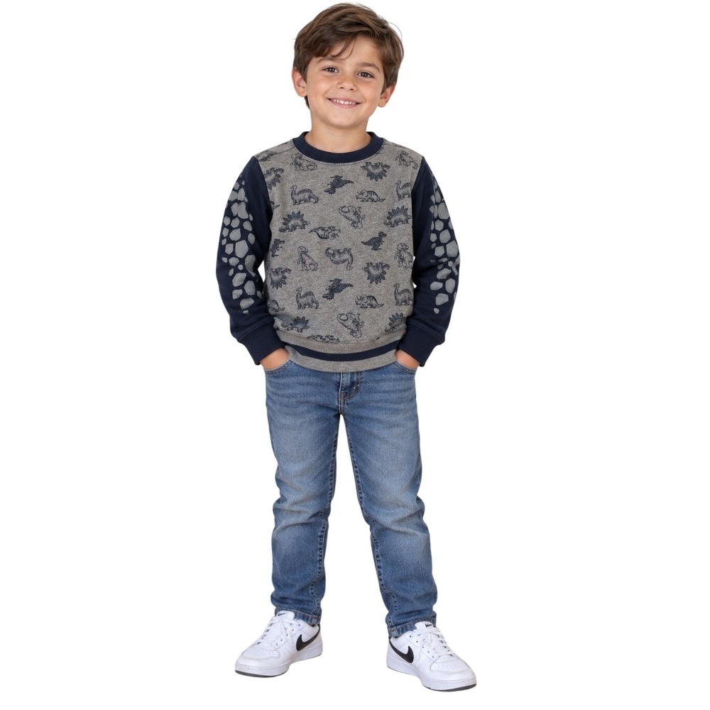 365 KIDS GARANIMALS Boys Blue Dinosaur T-rex Shirt Stegosaurus Size 7